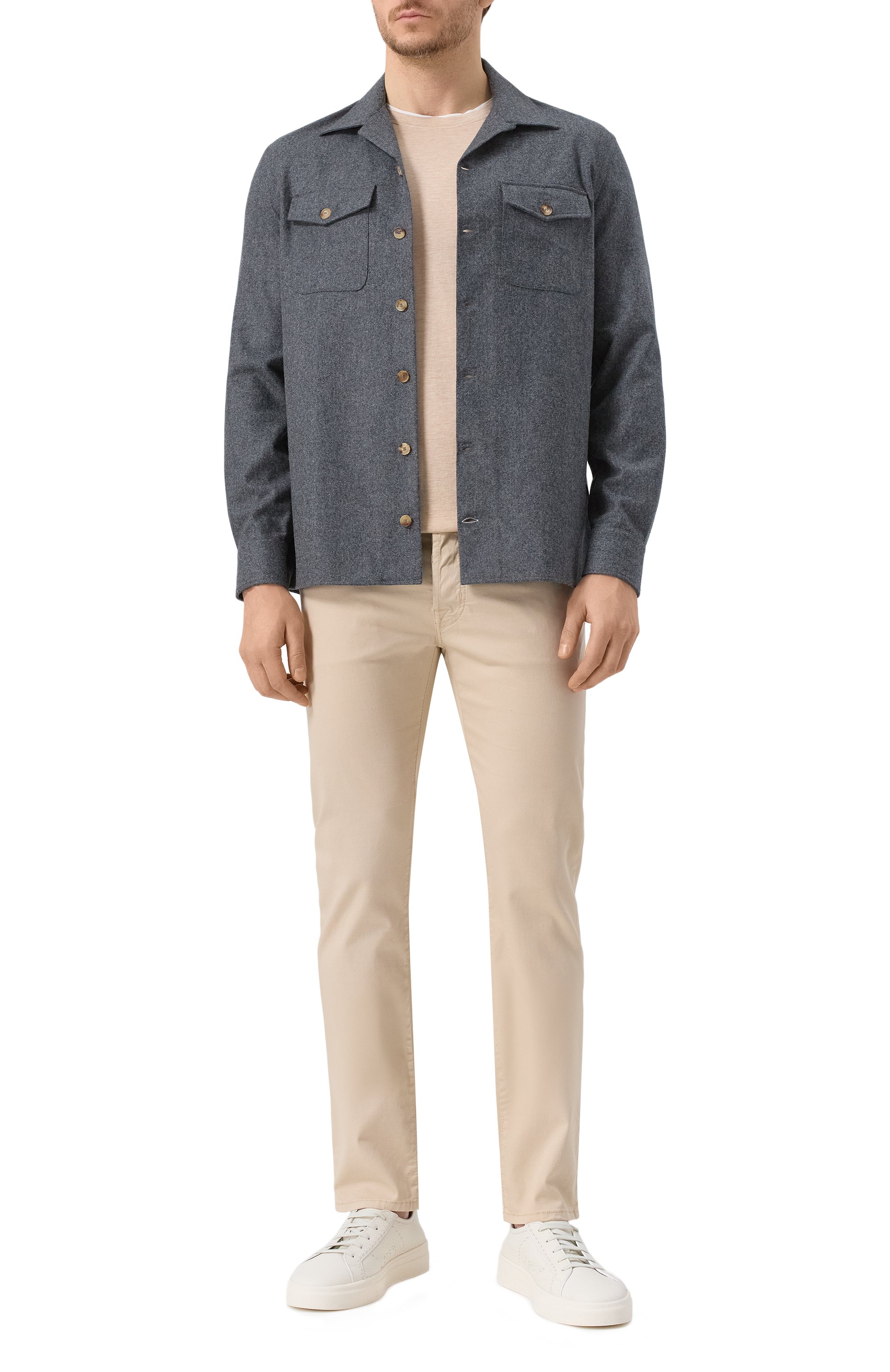 Футболка из шелка и хлопка GRAN SASSO бежевого цвета по цене 30700 руб., арт. 60123/78410, фото 2 Футболка из шелка и хлопка GRAN SASSO, арт. 60123/78410, фото 2