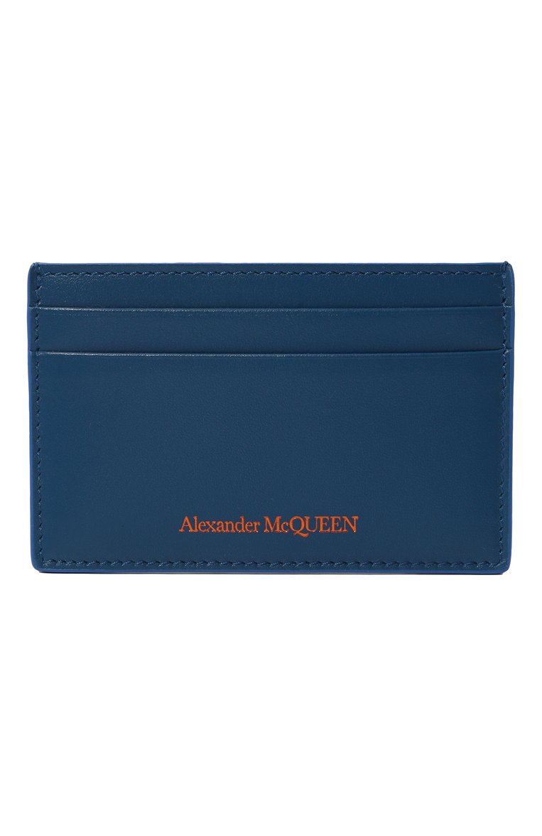 Мужской кожаный футляр для кредитных карт ALEXANDER MCQUEEN синего цвета, арт. 736230/1AA0Q | Фото 1 (Нос: Не проставлено; Материал сплава: Проставлено; Материал: Натуральная кожа)