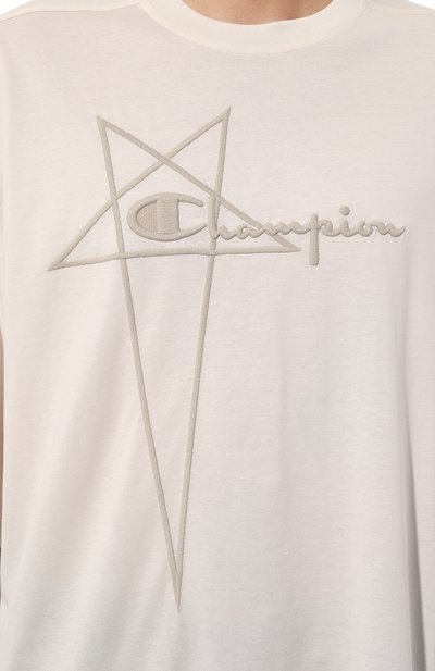 Хлопковая футболка rick owens x champion RICK OWENS, арт. CM02C9229/CHJEG, фото 5