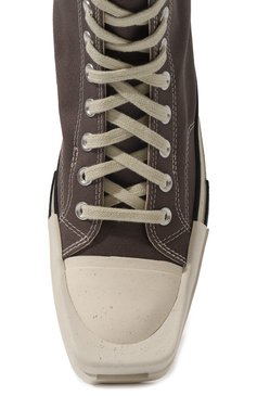 Мужские текстильные кеды converse x rick owens DRKSHDW темно-серого цвета, арт. DC01CX938/A03R0 | Фото 6 (Материал внешний: Текстиль; Стили: Гранж; Материал сплава: Проставлено; Материал утеплителя: Без утеплителя; Материал внутренний: Текстиль; Подошва: Массивная; Драгоценные камни: Проставлено)