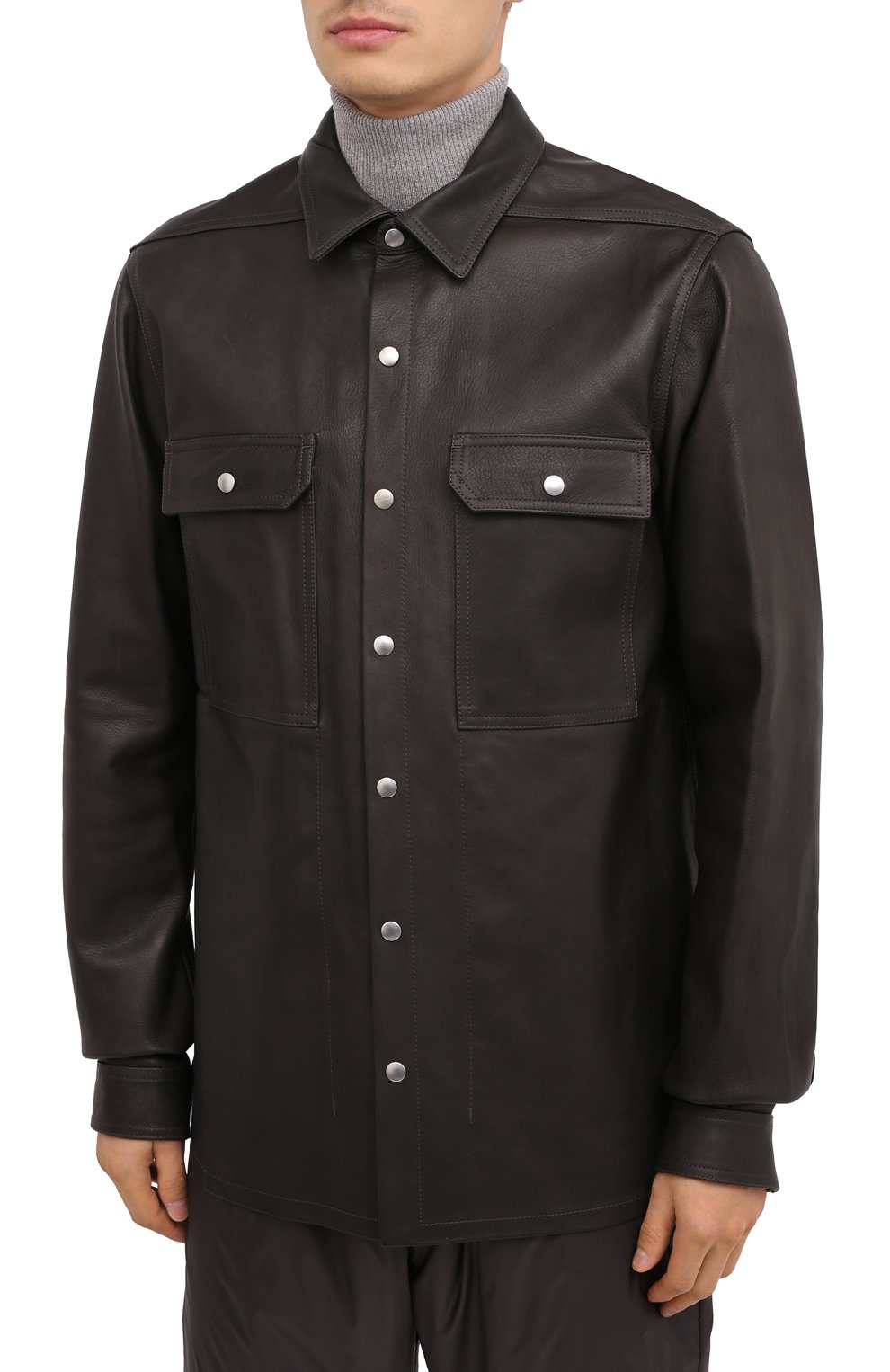 Кожаная рубашка RICK OWENS, арт. RU20F3729/LCW, фото 4