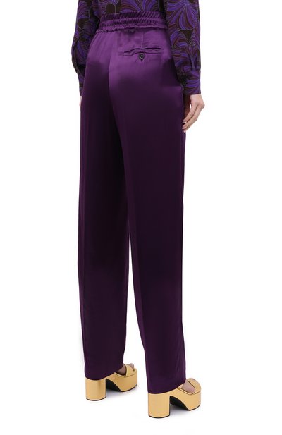 Брюки из вискозы DRIES VAN NOTEN фиолетового цвета по цене 47800 руб., арт. 202-10902-1042, фото 4 Брюки из вискозы DRIES VAN NOTEN, арт. 202-10902-1042, фото 4