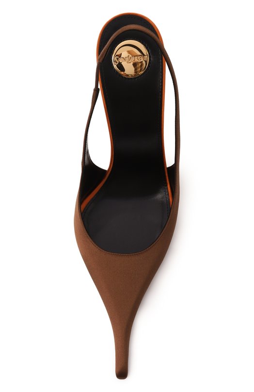 Текстильные туфли Amalia 110 Saint Laurent 850073/9QNA2 Коричневый  850073/9QNA2 Фото 6