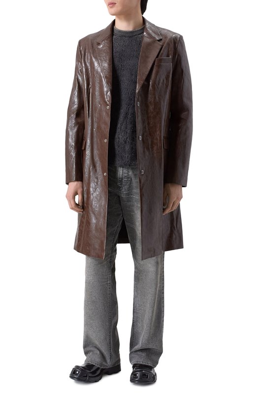 Пальто из вискозы Diesel A21091/0QMBU Коричневый  A21091/0QMBU Фото 2