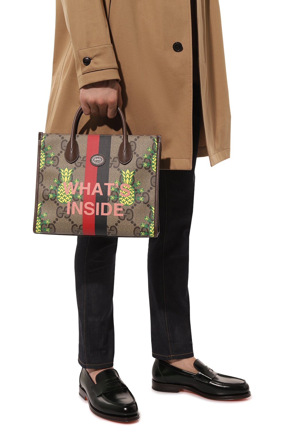 Сумка-тоут gucci pineapple GUCCI разноцветного цвета по цене 223200 руб., арт. 659983 URRAT, фото 2 Сумка-тоут gucci pineapple GUCCI, арт. 659983 URRAT, фото 2