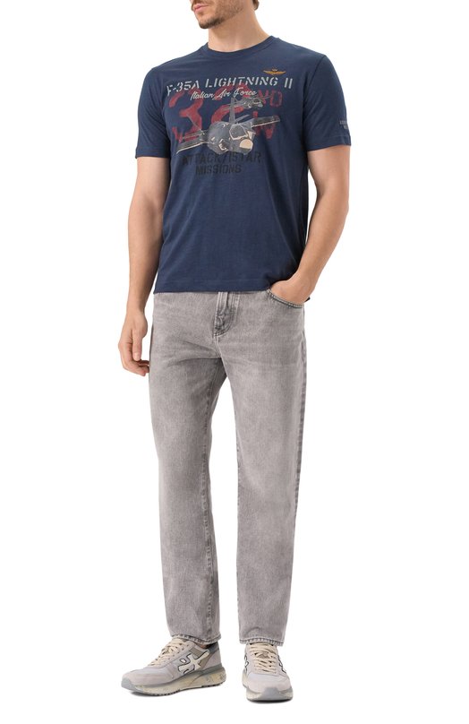 Хлопковая футболка Aeronautica Militare TS2472UJ00708 Синий  TS2472UJ00708 Фото 2