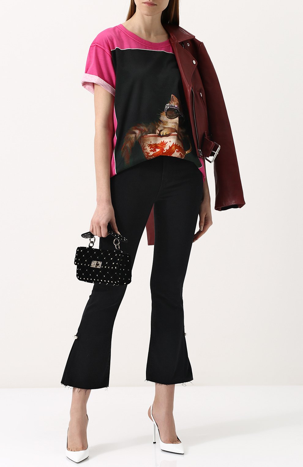 Хлопковая футболка свободного кроя с принтом GUCCI, арт. 492347/X3L94, фото 2
