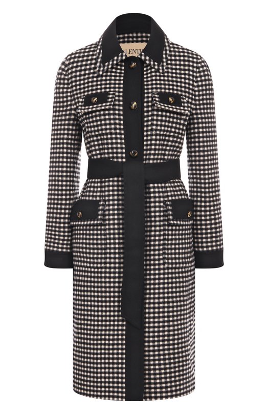 Шерстяное пальто Valentino 7B3CA7S09F1 Чёрно-белый 7B3CA7S09F1