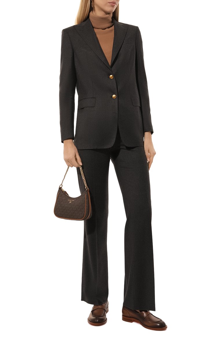 Женская сумка jet set charm small MICHAEL MICHAEL KORS коричневого цвета, арт. 32H1GT9C1B | Фото 7 (Размер: small; Материал: Экокожа; Сумки-технические: Сумки top-handle)