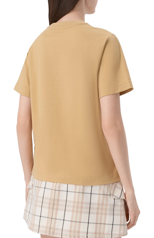 Хлопковая футболка Burberry 8118975 Бежевый  8118975 Фото 4