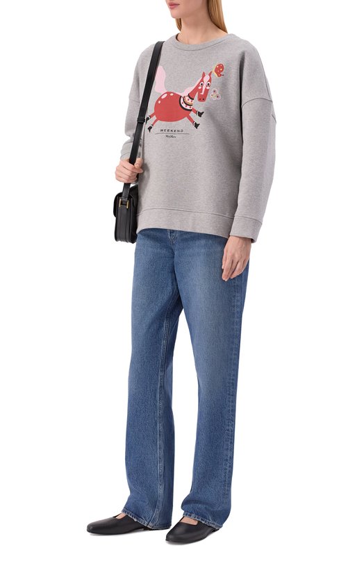 Хлопковый свитшот Weekend Max Mara WKDG0MM0S0 Серый  WKDG0MM0S0 Фото 2