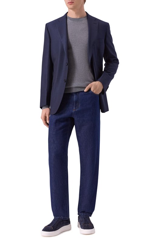 Пиджак из шерсти и шелка Brioni RG0D0Q/PCA82 Синий  RG0D0Q/PCA82 Фото 3