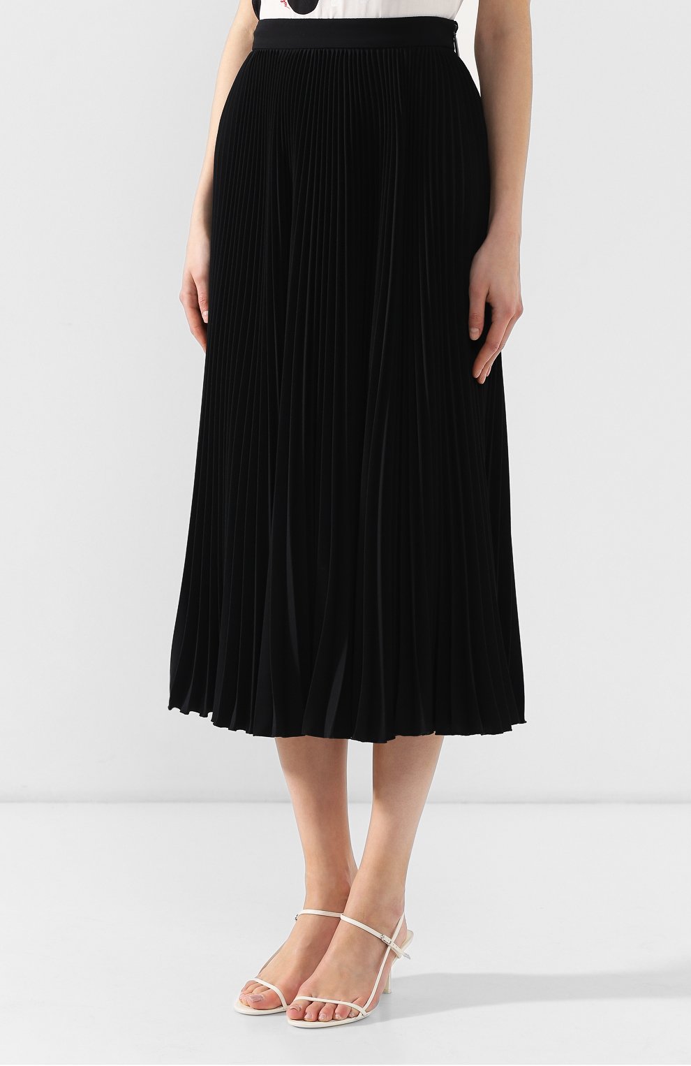Плиссированная юбка MSGM черного цвета по цене 46900 руб., арт. 2641MDD26P 195137, фото 3 Плиссированная юбка MSGM, арт. 2641MDD26P 195137, фото 3