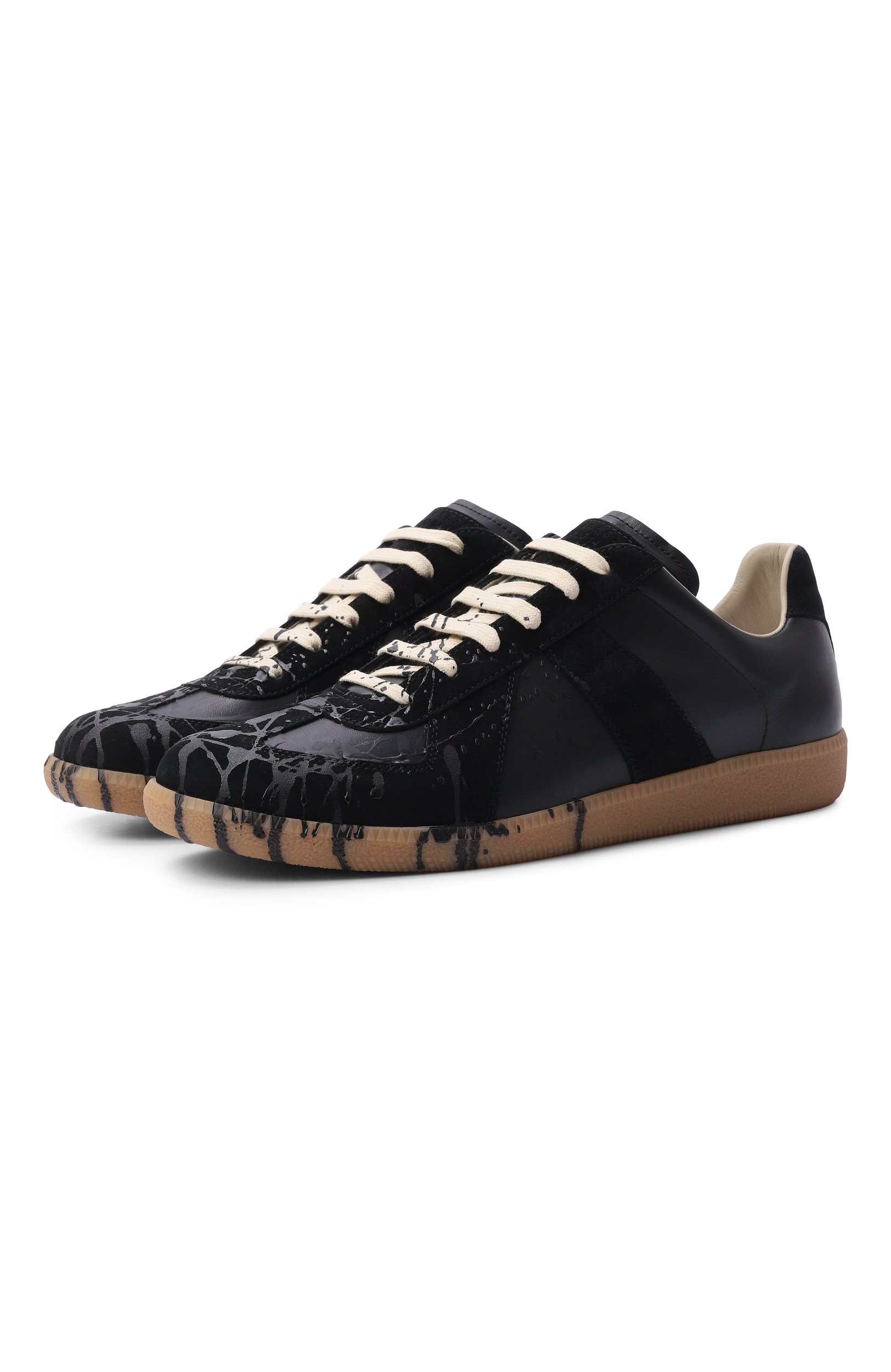 Кожаные кеды replica MAISON MARGIELA черного цвета по цене 117500 руб., арт. S57WS0517/P7799, фото 1 Кожаные кеды replica MAISON MARGIELA, арт. S57WS0517/P7799, фото 1