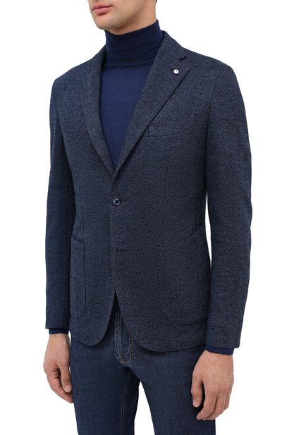 Однобортный пиджак L.B.M. 1911 темно-синего цвета по цене 84750 руб., арт. 2817/05119, фото 3 Однобортный пиджак L.B.M. 1911, арт. 2817/05119, фото 3