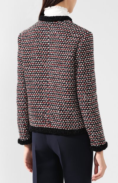 Твидовый жакет с карманами GUCCI черного цвета по цене 198500 руб., арт. 543345/ZLM50, фото 4 Твидовый жакет с карманами GUCCI, арт. 543345/ZLM50, фото 4