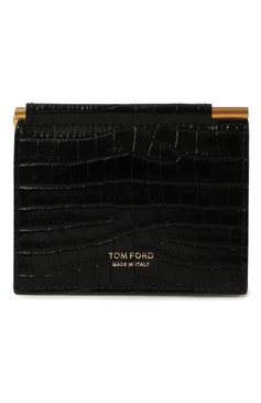Мужской кожаный зажим для купюр TOM FORD черного цвета, арт. Y0340T/LCL168 | Фото 1 (Материал: Натуральная кожа; Нос: Не проставлено; Материал сплава: Проставлено)