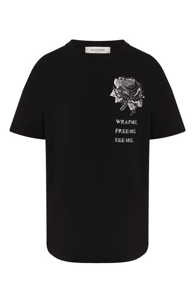 Женская хлопковая футболка VALENTINO, арт. SB0MG03J4WV