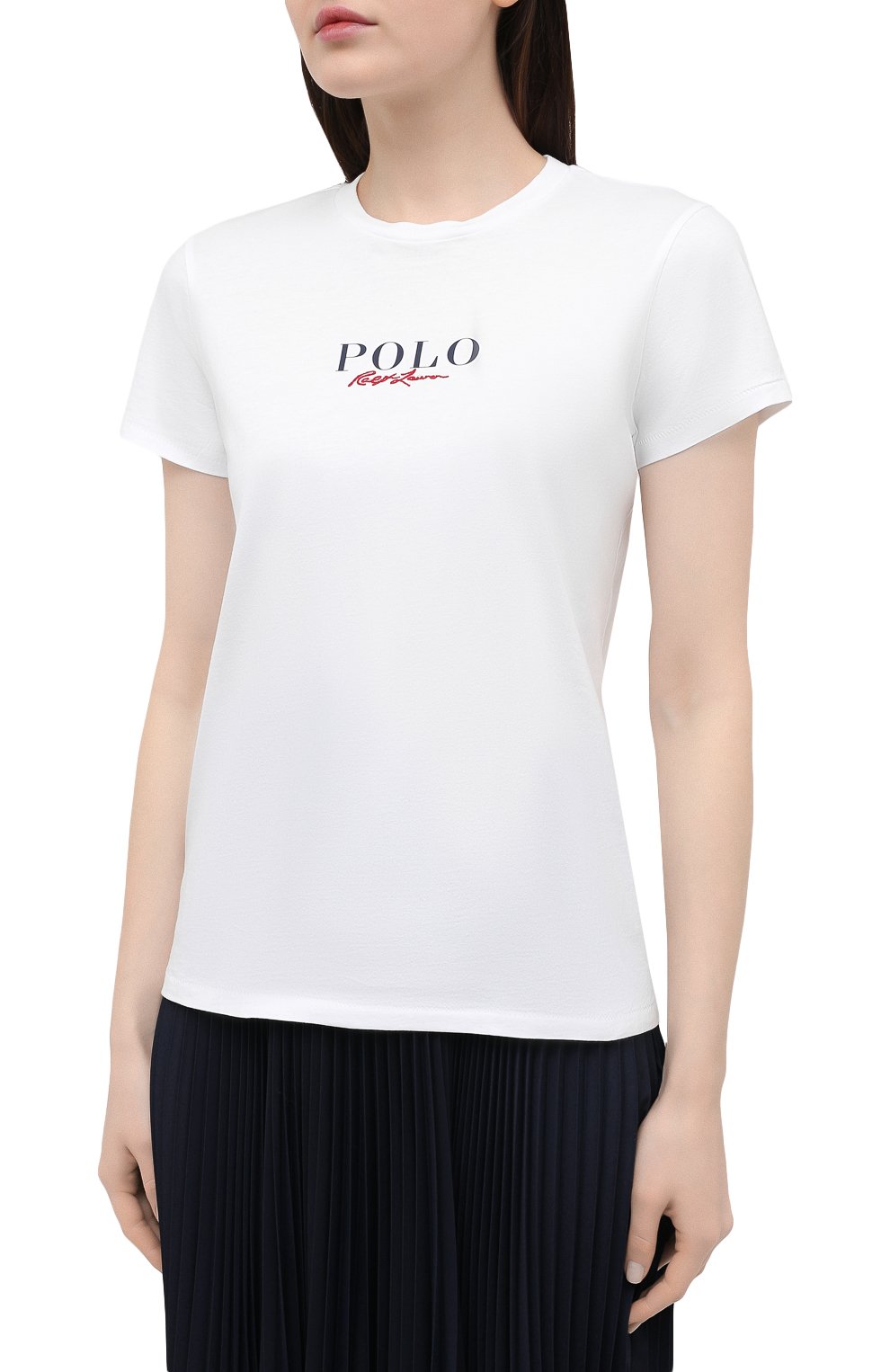 Хлопковая футболка POLO RALPH LAUREN белого цвета по цене 7875 руб., арт. 211838118, фото 3 Хлопковая футболка POLO RALPH LAUREN, арт. 211838118, фото 3
