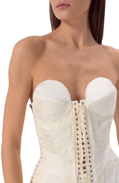 Топ-корсет из вискозы DANIIL ANTSIFEROV кремового цвета по цене 125000 руб., арт. DA_1495, фото 5 Топ-корсет из вискозы DANIIL ANTSIFEROV, арт. DA_1495, фото 5