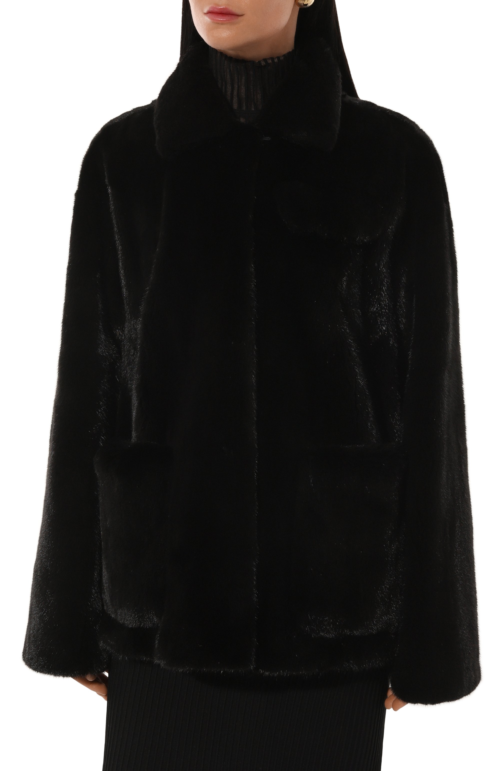 Шуба из норки BONANNA черного цвета по цене 1050000 руб., арт. МШН002Ч, фото 3 Шуба из норки BONANNA, арт. МШН002Ч, фото 3