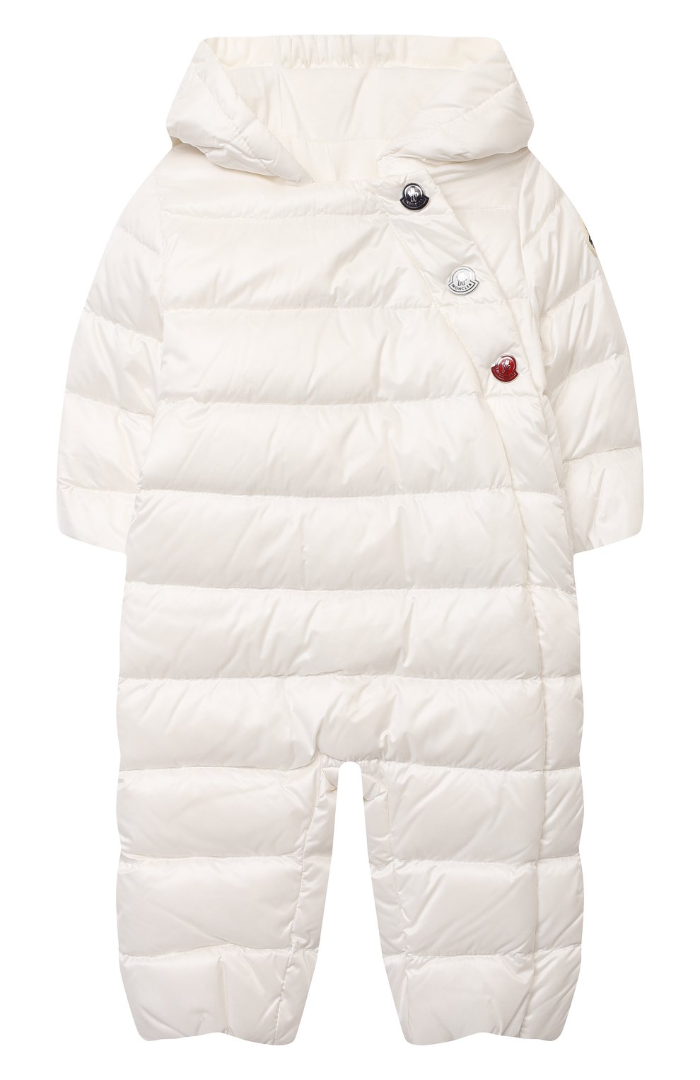 Пуховый комбинезон MONCLER белого цвета по цене 54800 руб., арт. G1-951-1G516-00-53048/3-12M, фото 1 Пуховый комбинезон MONCLER, арт. G1-951-1G516-00-53048/3-12M, фото 1