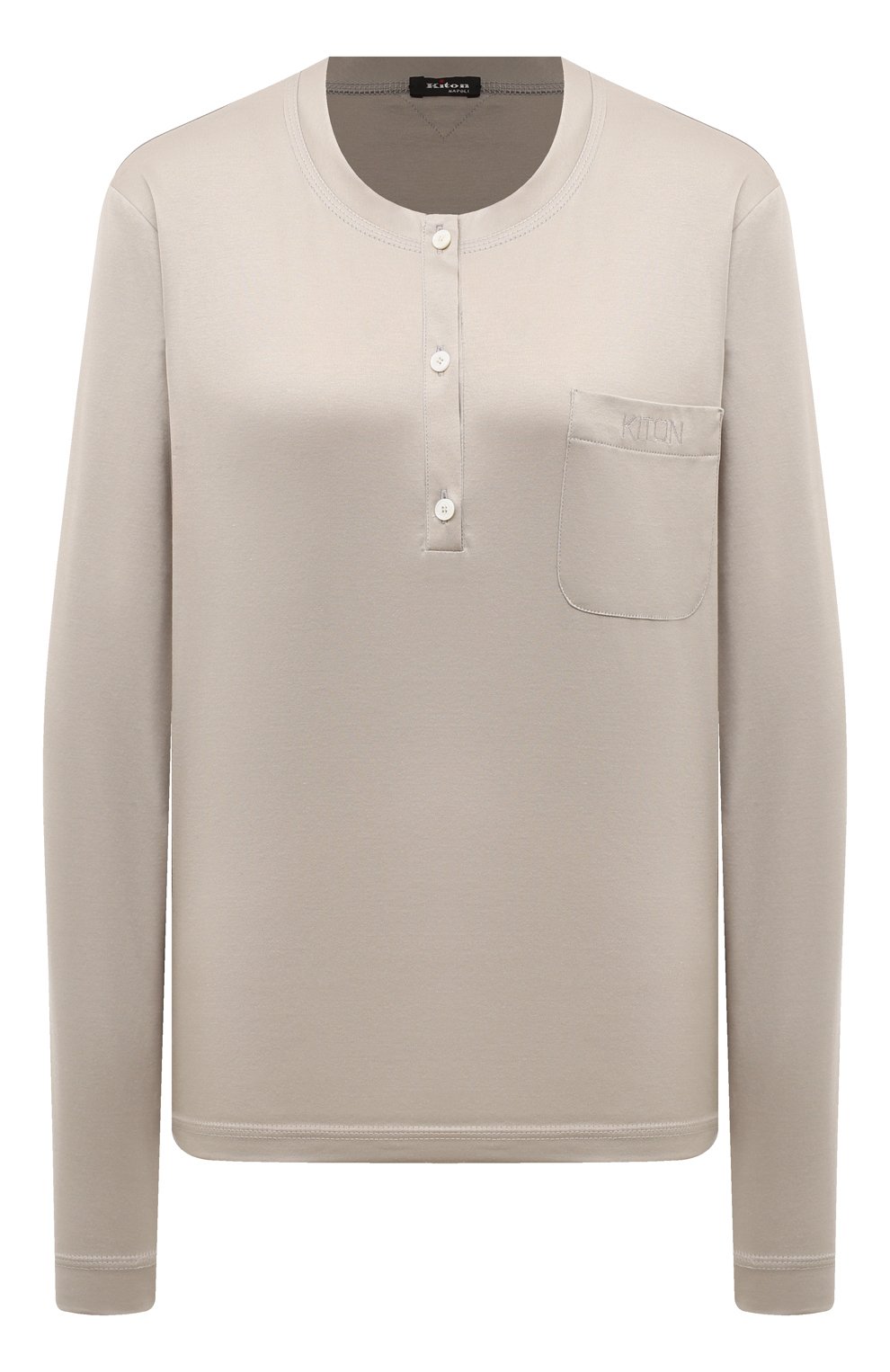Хлопковый лонгслив-хенли KITON, арт. D58438H080511111, фото 1