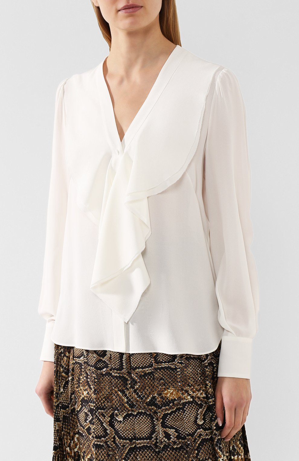 Шелковая блузка ALEXANDER MCQUEEN, арт. 606021/QBAAF, фото 3