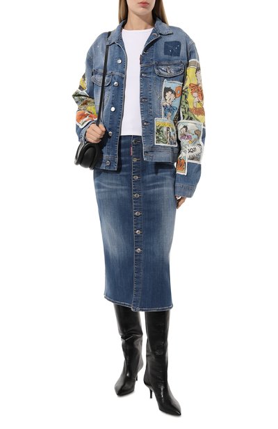 Джинсовая куртка DSQUARED2 голубого цвета по цене 99650 руб., арт. S75AM1046/S30342, фото 2 Джинсовая куртка DSQUARED2, арт. S75AM1046/S30342, фото 2