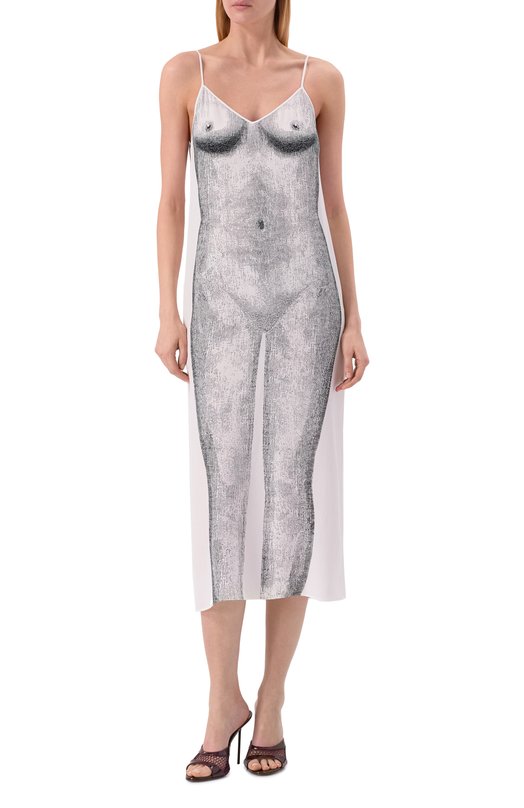 Платье из вискозы Moschino A0456/0554 Чёрно-белый  A0456/0554 Фото 3