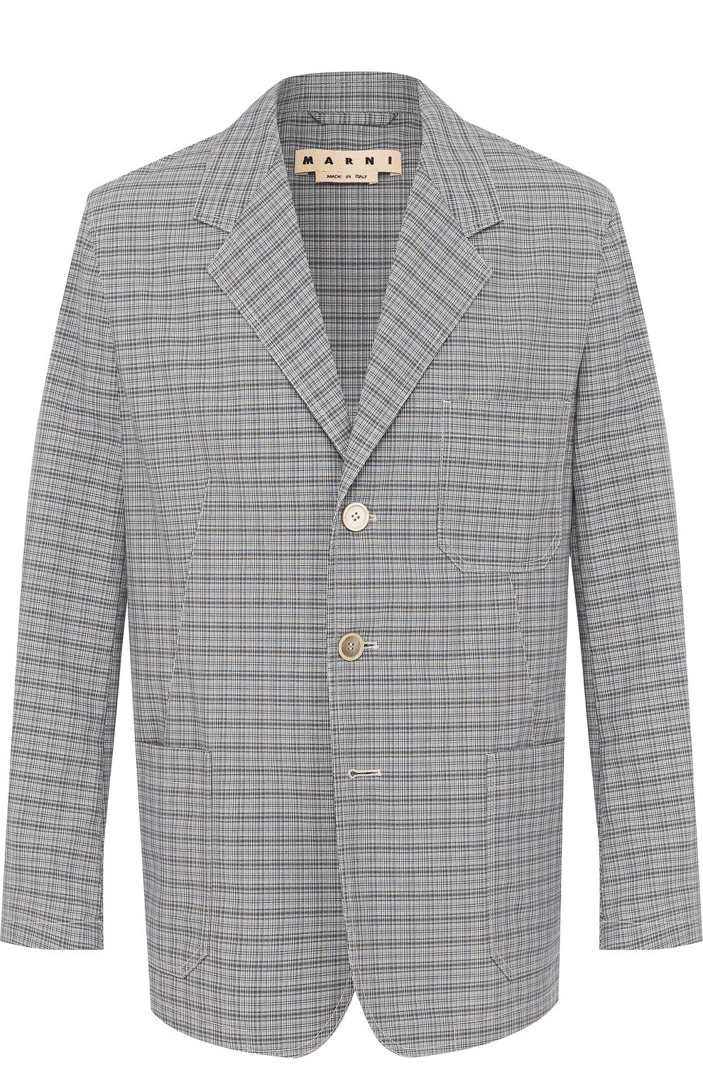 Хлопковый пиджак на трех пуговицах MARNI, арт. GUMUWBN049/48646, фото 1