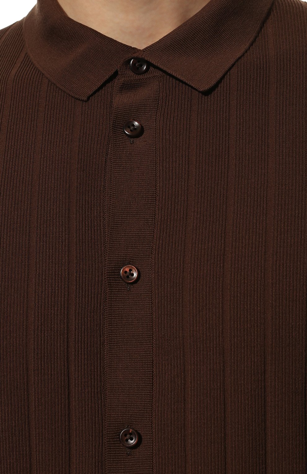 Хлопковая рубашка FIORONI темно-коричневого цвета по цене 57850 руб., арт. MK24248G1, фото 5 Хлопковая рубашка FIORONI, арт. MK24248G1, фото 5