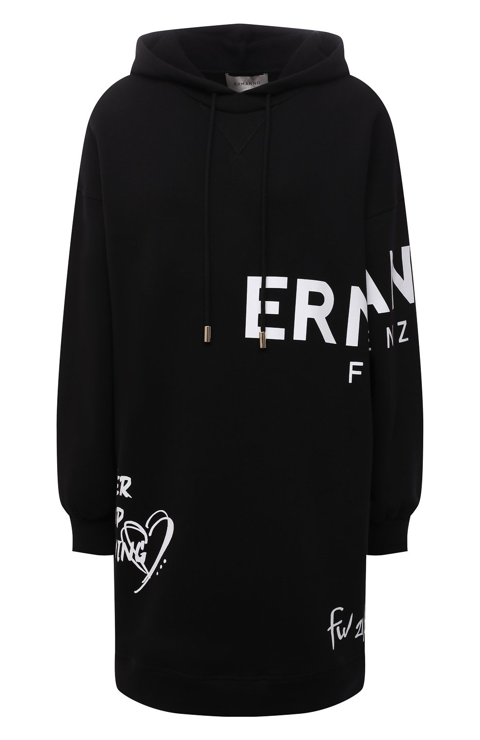 Хлопковое платье ERMANNO FIRENZE черного цвета по цене 32500 руб., арт. D39ET AB37FEL, фото 1 Хлопковое платье ERMANNO FIRENZE, арт. D39ET AB37FEL, фото 1