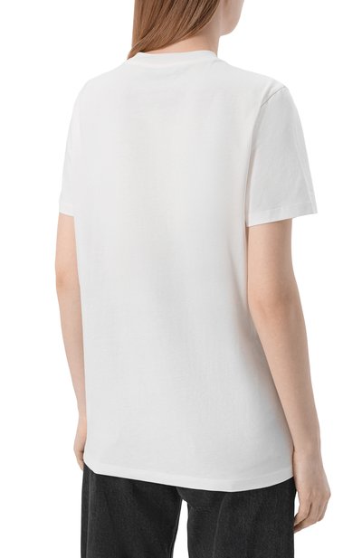 Хлопковая футболка с отделкой стразами BLUMARINE, арт. 2T130A, фото 4