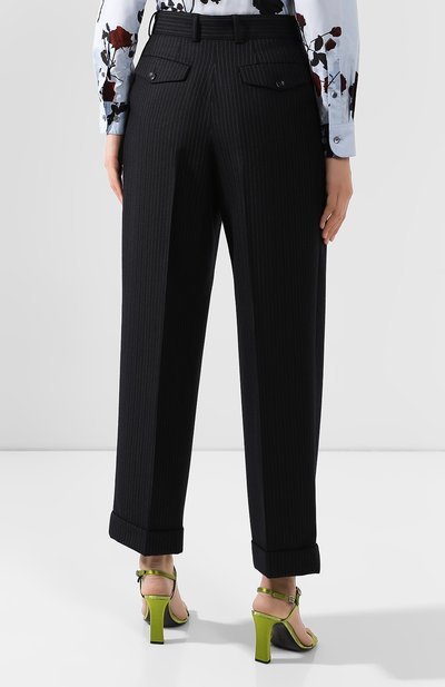 Шерстяные брюки DRIES VAN NOTEN темно-синего цвета по цене 46000 руб., арт. 192-10915-8182, фото 4 Шерстяные брюки DRIES VAN NOTEN, арт. 192-10915-8182, фото 4