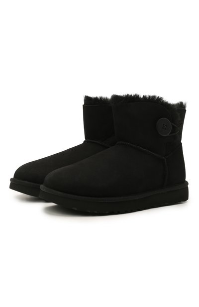 Замшевые сапоги bailey button ii mini UGG, арт. 1016422_BLK, фото 1