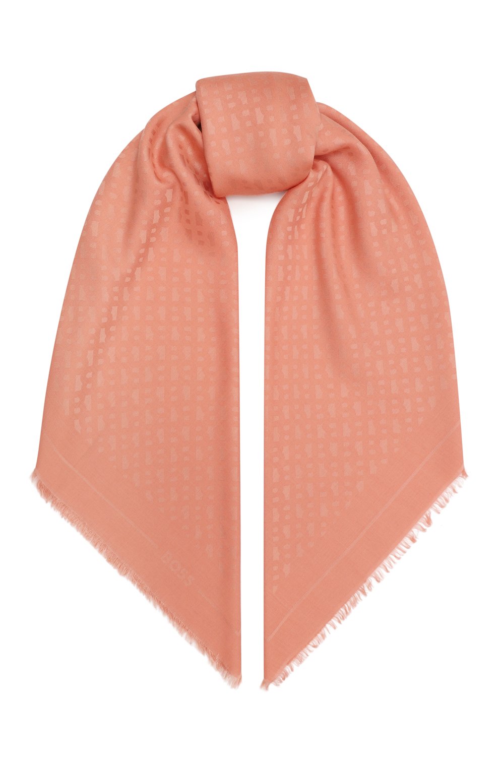Шаль BOSS кораллового цвета по цене 10550 руб., арт. 50502686, фото 1 Шаль BOSS, арт. 50502686, фото 1