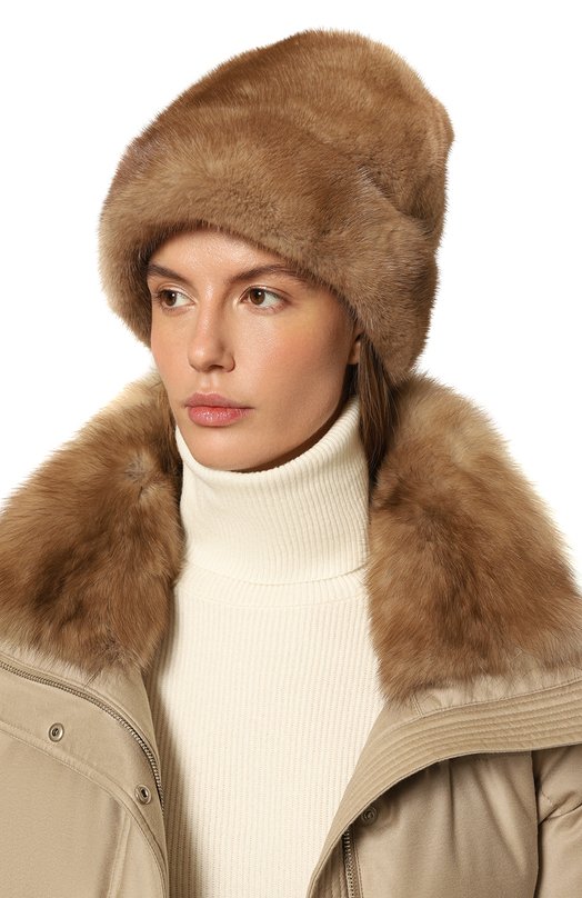 Меховая шапка Лилас из норки FurLand 0234400110083600000 Коричневый  0234400110083600000 Фото 2