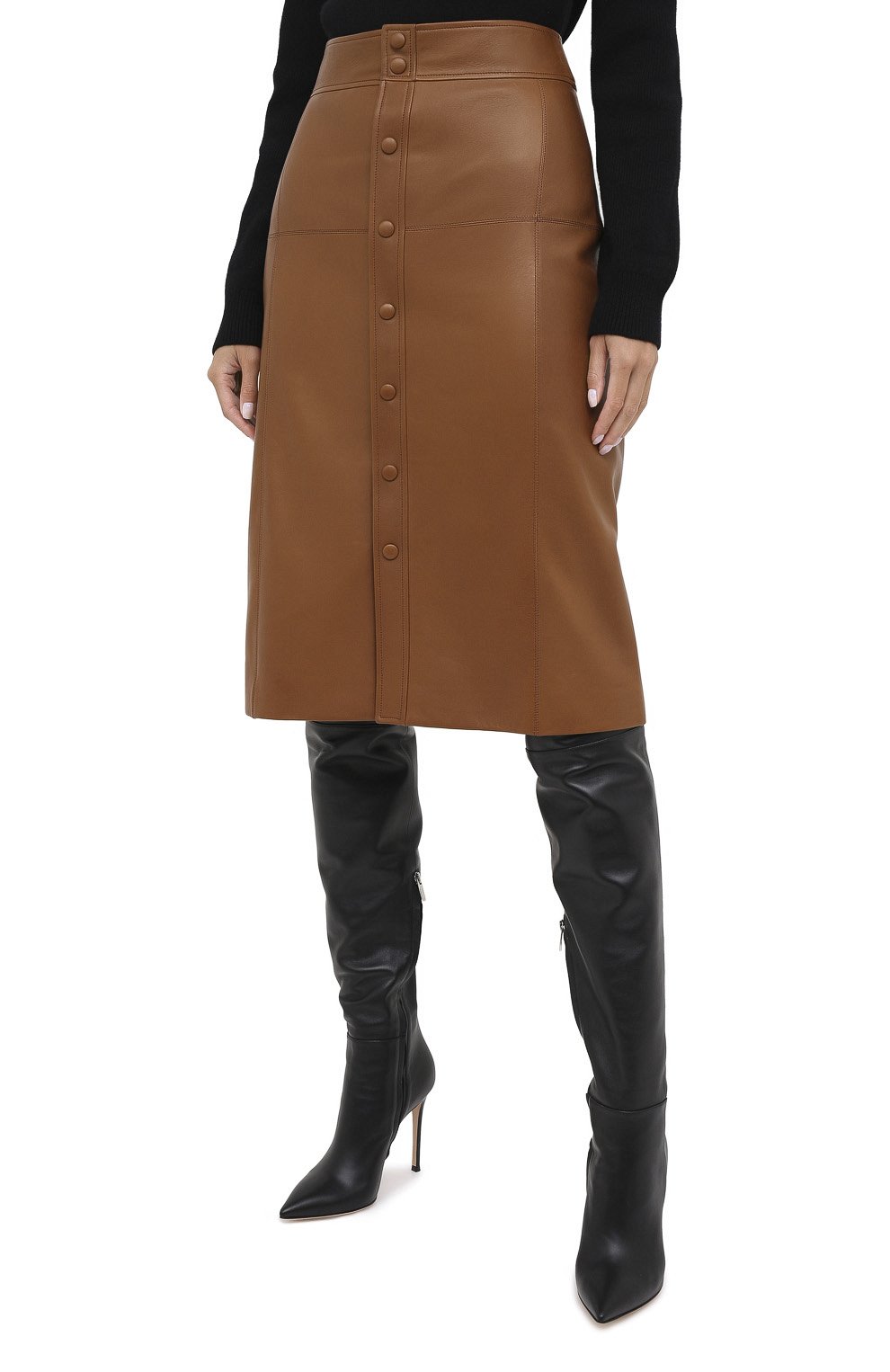 Кожаная юбка SAINT LAURENT, арт. 624536/Y50A2, фото 3