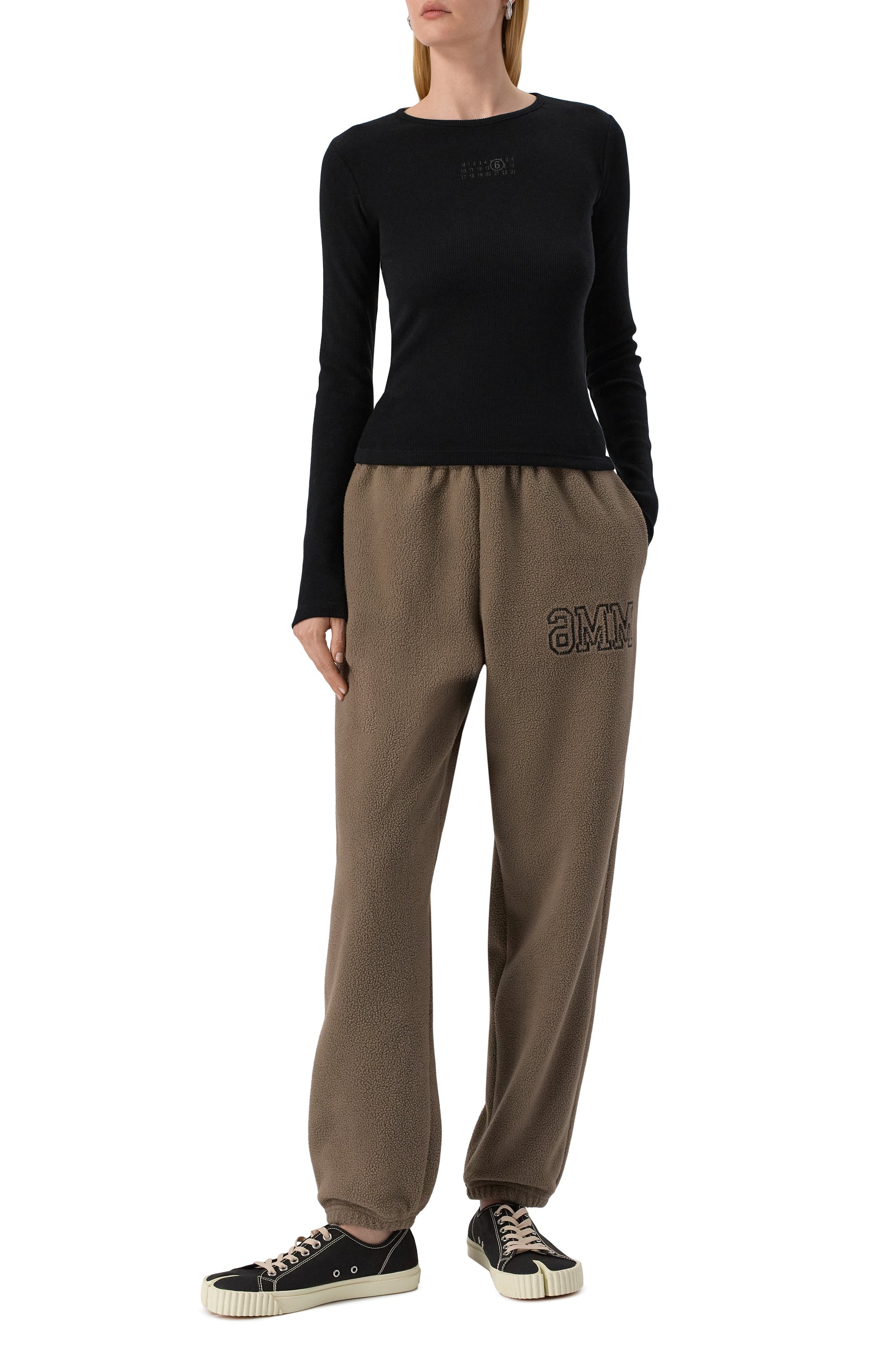 Лонгслив из хлопка и шерсти MM6 черного цвета по цене 38700 руб., арт. S52NH0029/M20122, фото 2 Лонгслив из хлопка и шерсти MM6, арт. S52NH0029/M20122, фото 2