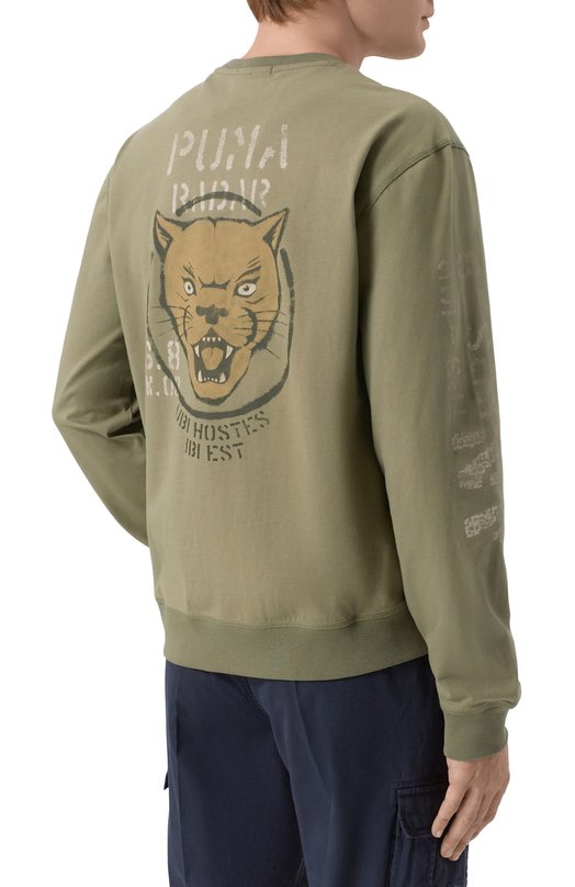 Хлопковый свитшот Aeronautica Militare FE2099UJ00725 Хаки  FE2099UJ00725 Фото 4