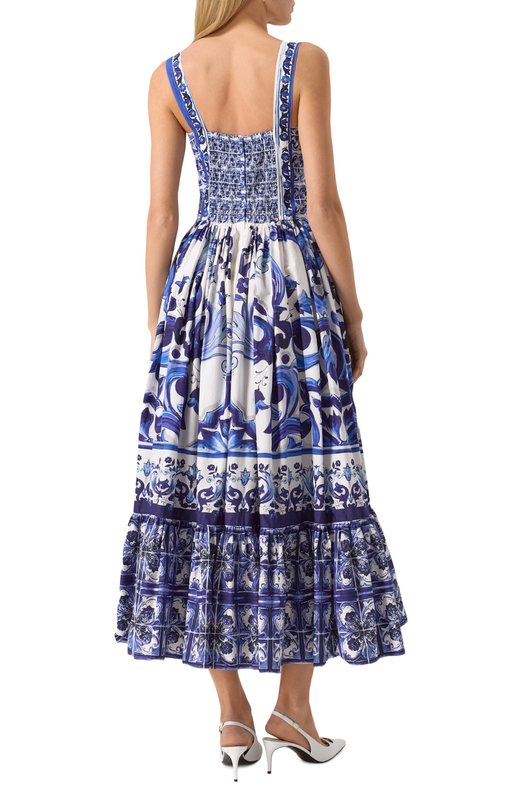 Хлопковое платье Dolce & Gabbana F6AEIT/HH5A1 Синий  F6AEIT/HH5A1 Фото 4