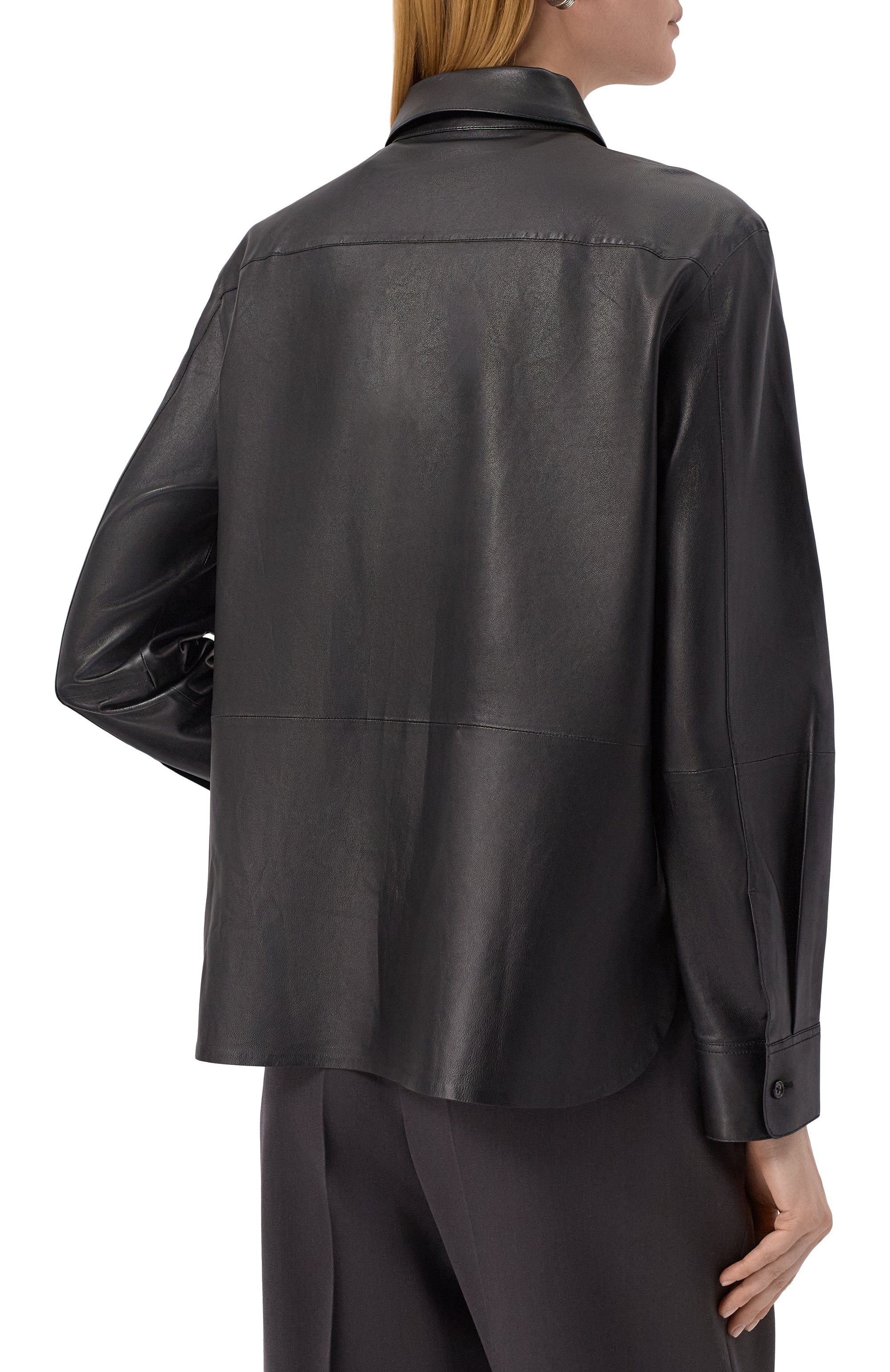 Кожаная рубашка THEORY, арт. P0100508, фото 4