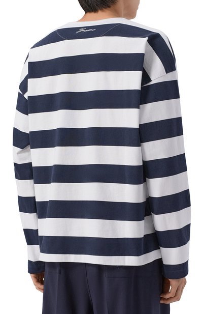 Хлопковый лонгслив JACQUEMUS синего цвета по цене 42450 руб., арт. 26ETSM00594/AJ00045, фото 4 Хлопковый лонгслив JACQUEMUS, арт. 26ETSM00594/AJ00045, фото 4