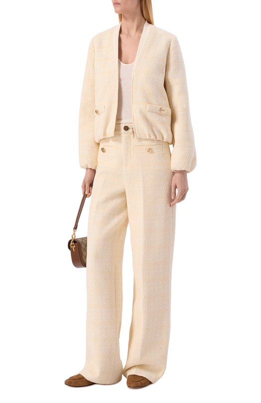 Твидовые брюки Gucci 856087/ZAUB6 Бежевый  856087/ZAUB6 Фото 2