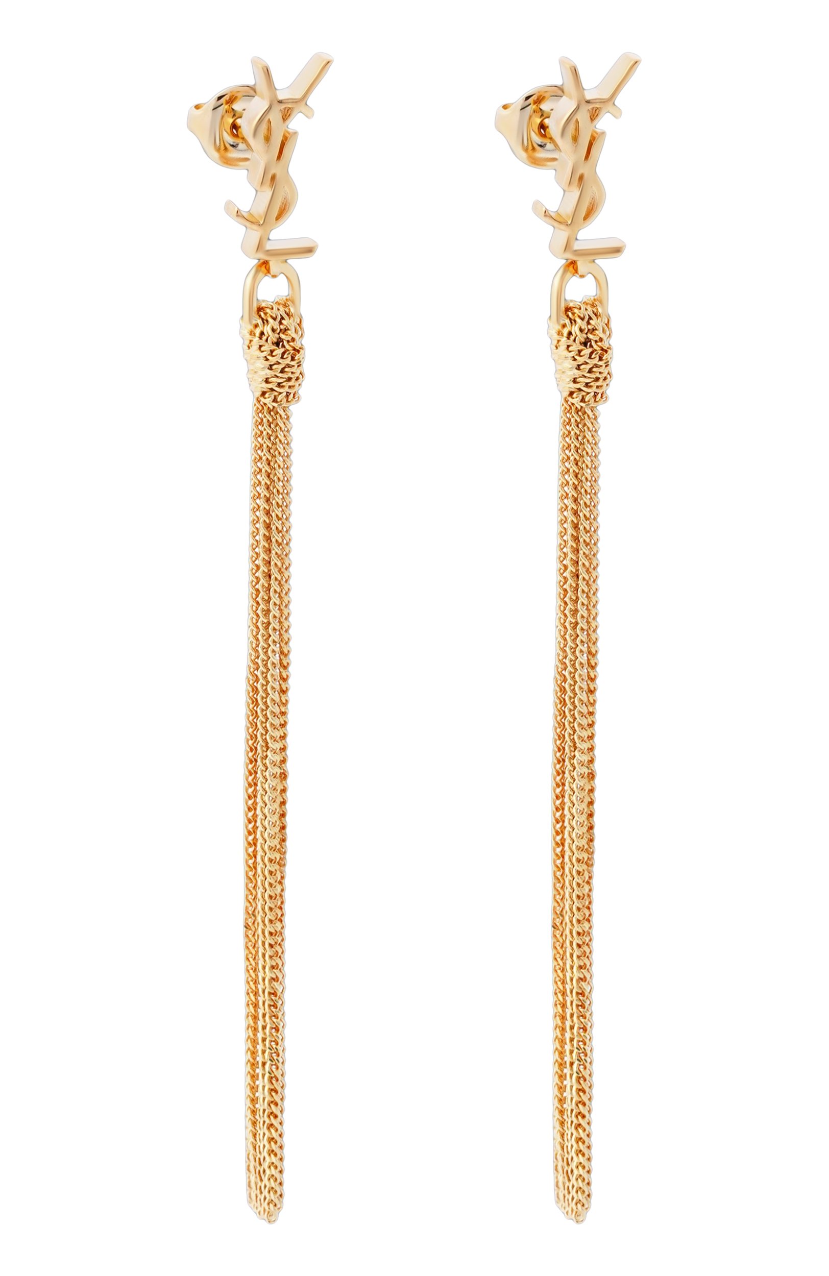 Серьги SAINT LAURENT золотого цвета по цене 69500 руб., арт. 803195/Y1500, фото 3 Серьги SAINT LAURENT, арт. 803195/Y1500, фото 3