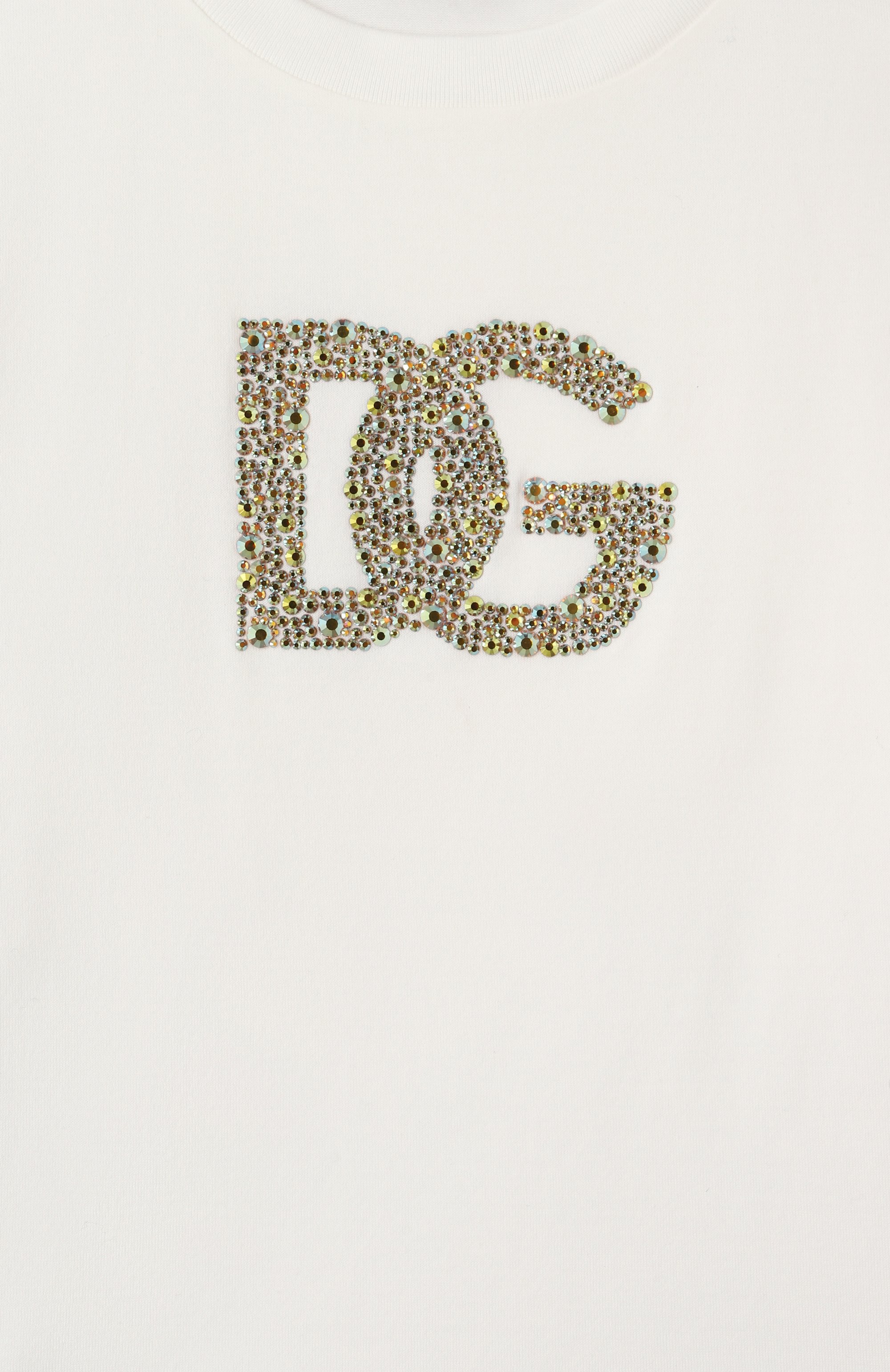 Хлопковая футболка DOLCE & GABBANA белого цвета по цене 34300 руб., арт. L5JT0X/G700X/8-14, фото 3 Хлопковая футболка DOLCE & GABBANA, арт. L5JT0X/G700X/8-14, фото 3