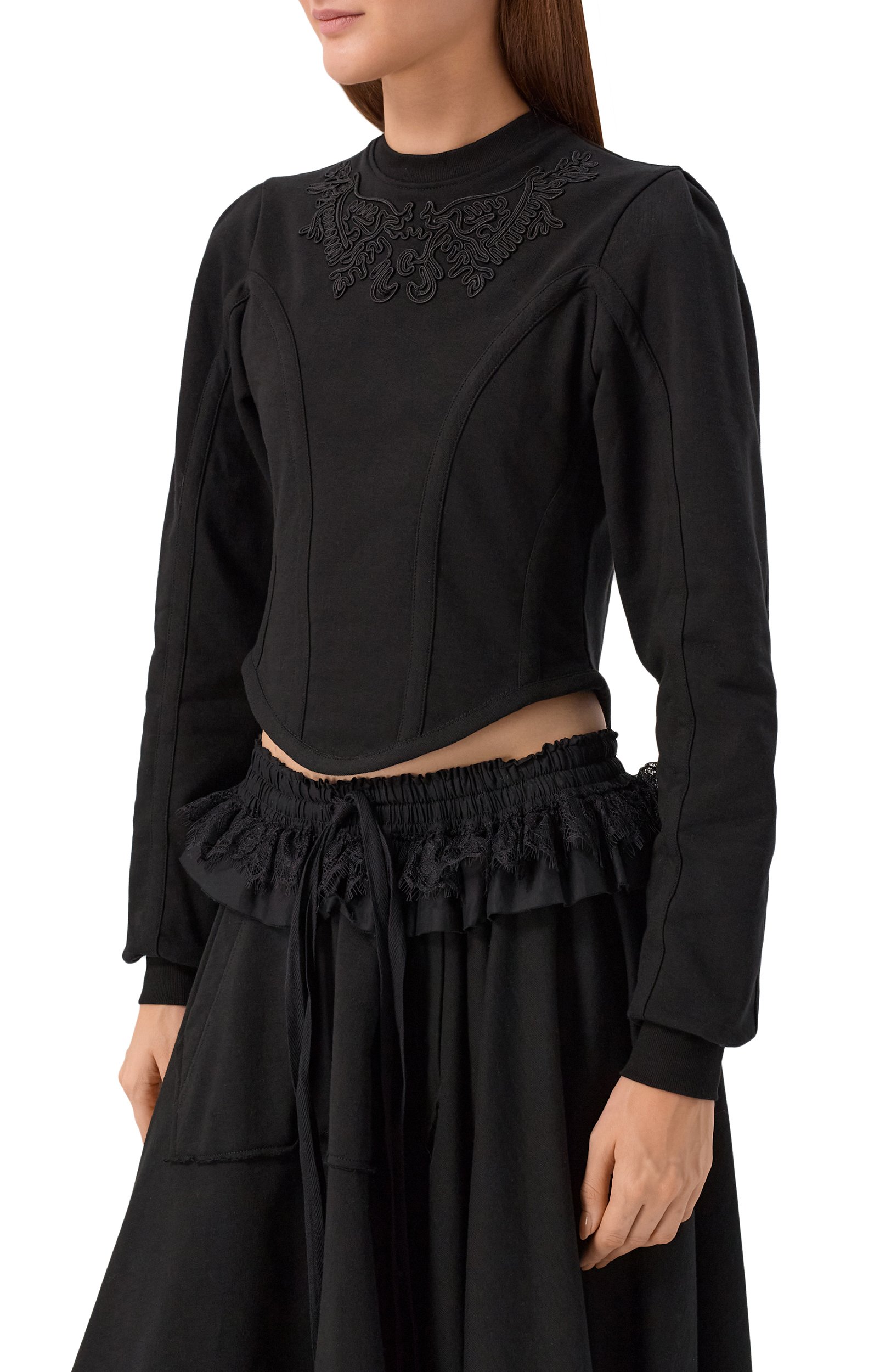 Хлопковый топ ANN DEMEULEMEESTER черного цвета по цене 113000 руб., арт. B0014526/FA799, фото 3 Хлопковый топ ANN DEMEULEMEESTER, арт. B0014526/FA799, фото 3