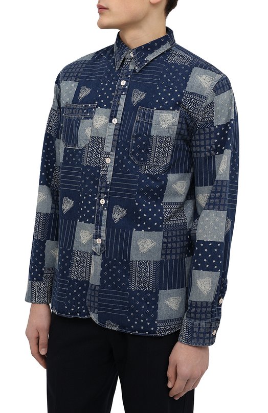 Джинсовая рубашка RRL Синий, фото 3