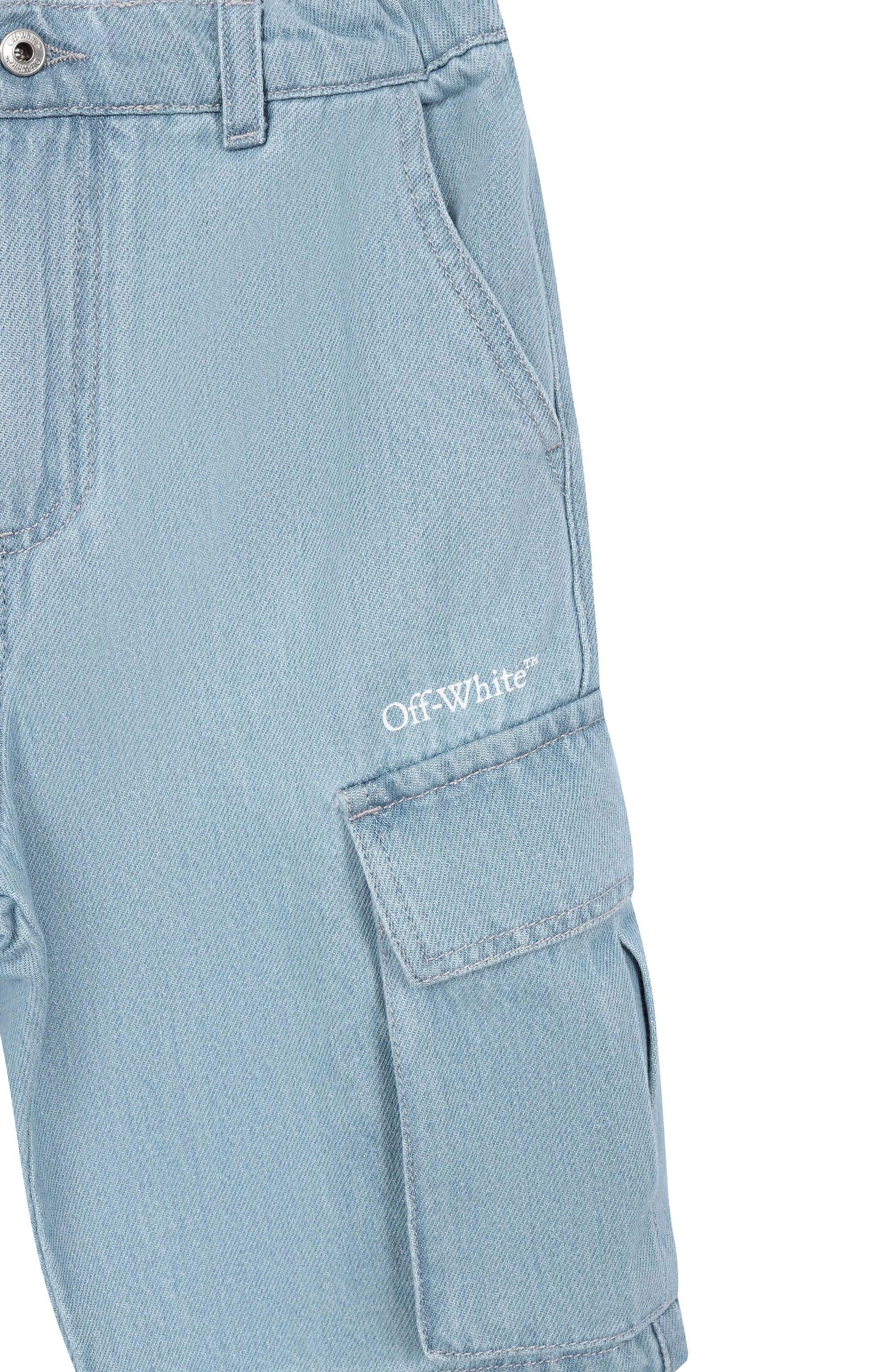 Джинсовые шорты-карго OFF-WHITE, арт. 0BYC002S26DEN001_001, фото 3